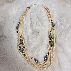 Vintage Seed and Metal Bead Necklace